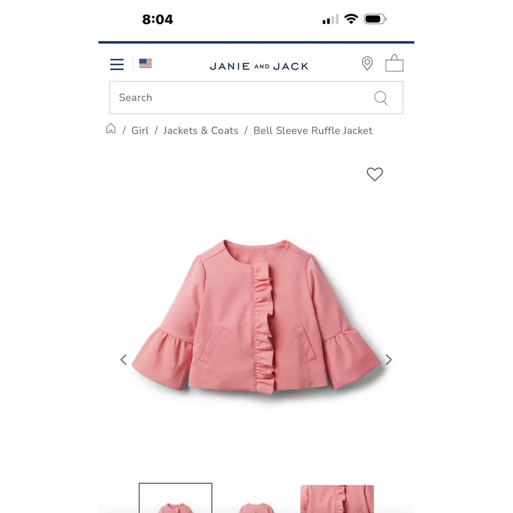 Janie and Jack Young Girls | Bell Sleeve Ruffle Jacket Mauveglow | SZ 5